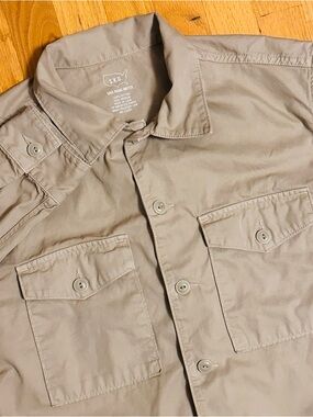 Save Khaki United Mens Medium Long Sleeve Cotton Work Shirt in Khaki Tan